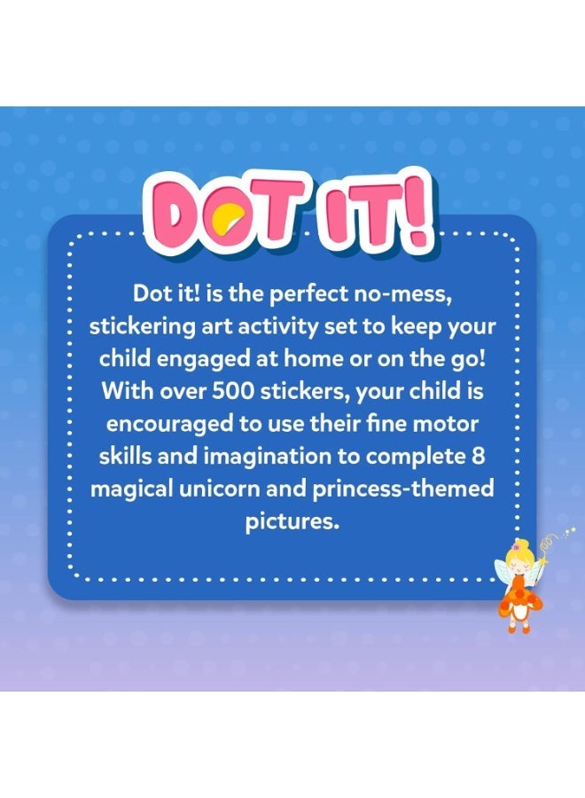 Skillmatics Dot It Sticker Art - Unicorns & Princesses, Mess-Free Fun for Kids, 500+ Stickers, Craft Kits, DIY Activity, Travel Toys, Gifts for Girls & Boys Ages 3, 4, 5, 6, 7 - Image 3